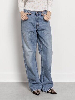 LEVI'S Baggy Vintage Jeans: Wide Leg Denim Pants, Size Medium / 45 Inch Hips